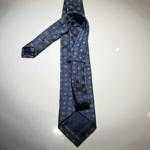 Ermenegildo Zegna Navy Geometric Men's Tie